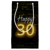 Birthday Neon 30 Sign on Brick Klein Cadeauzakje (Voorkant)