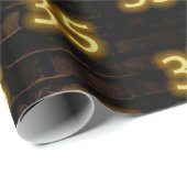 Birthday Neon 35 Sign on Brick Cadeaupapier (Rol Hoek)