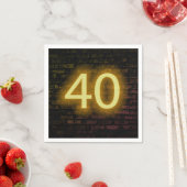 Birthday Neon 40 Sign on Brick Wall Servet (Insitu)