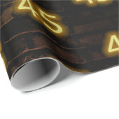 Birthday Neon 45 Sign on Brick Cadeaupapier (Rol Hoek)