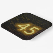 Birthday Neon 45 Sign on Brick Wall Papieren Bordje (Gebogen)