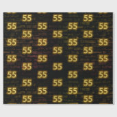 Birthday Neon 55 Sign on Brick Cadeaupapier (Vlak)