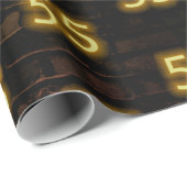 Birthday Neon 55 Sign on Brick Cadeaupapier (Rol Hoek)