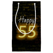 Birthday Neon 55 Sign on Brick Klein Cadeauzakje (Voorkant)