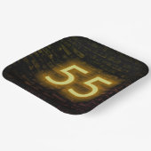 Birthday Neon 55 Sign on Brick Wall Papieren Bordje (Gebogen)