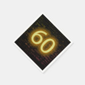 Birthday Neon 60 Sign on Brick Wall Servet (Hoek)