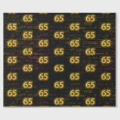 Birthday Neon 65 Sign on Brick Wrapping Paper Cadeaupapier (Vlak)