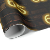 Birthday Neon 65 Sign on Brick Wrapping Paper Cadeaupapier (Rol Hoek)
