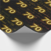 Birthday Neon 70 Sign on Brick Cadeaupapier (Hoek)