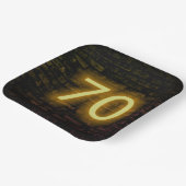 Birthday Neon 70 Sign on Brick Wall Papieren Bordje (Gebogen)