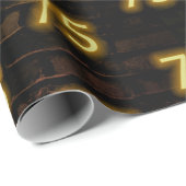 Birthday Neon 75 Sign on Brick Cadeaupapier (Rol Hoek)