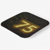 Birthday Neon 75 Sign on Brick Wall Papieren Bordje (Gebogen)