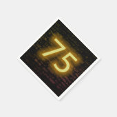 Birthday Neon 75 Sign on Brick Wall Servet (Hoek)