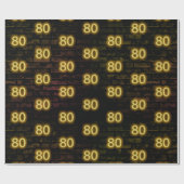 Birthday Neon 80 Sign on Brick Cadeaupapier (Vlak)