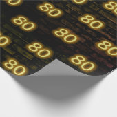 Birthday Neon 80 Sign on Brick Cadeaupapier (Hoek)