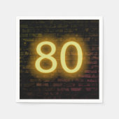 Birthday Neon 80 Sign on Brick Wall Servet (Voorkant)