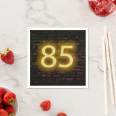 Birthday Neon 85 Sign on Brick Wall Servet (Insitu)