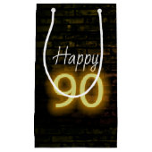 Birthday Neon 90 Sign on Brick Klein Cadeauzakje (Voorkant)