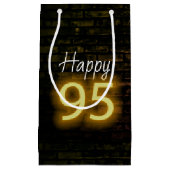 Birthday Neon 95 Sign on Brick Klein Cadeauzakje (Voorkant)