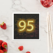 Birthday Neon 95 Sign on Brick Wall Napkins Servet (Insitu)