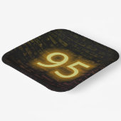 Birthday Neon 95 Sign on Brick Wall Papieren Bordje (Gebogen)