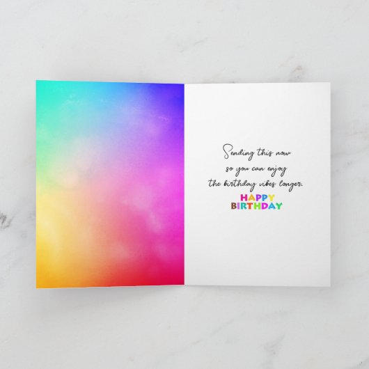 Birthday Neon Abstract  Kaart (Binnen)