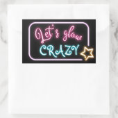 Birthday Neon Glow-teken Rechthoekige Sticker (Tas)