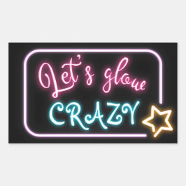 Birthday Neon Glow-teken Rechthoekige Sticker
