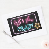 Birthday Neon Glow-teken Rechthoekige Sticker (Envelop)
