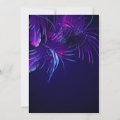 Birthday | Neon Paars Tropical Foliage Kaart (Achterkant)