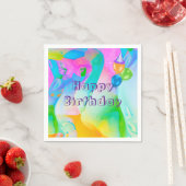 Birthday Neon Rainbow Abstract Servet (Insitu)