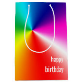 Birthday Neon Rainbow Spectrum Medium Cadeauzakje (Voorkant)