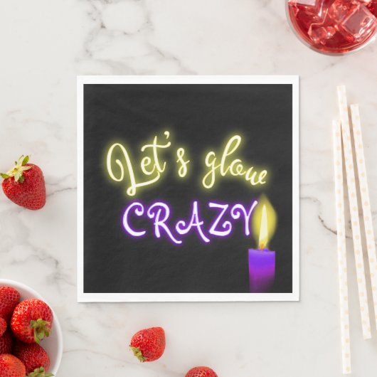 Birthday Neon Sign. with Candle Servet (Insitu)