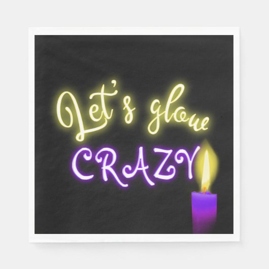 Birthday Neon Sign. with Candle Servet (Voorkant)
