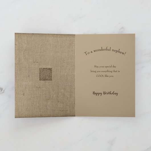 Birthday Nephew-schaduwen van bruine unieke patron Kaart (Binnen)