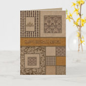 Birthday Nephew-schaduwen van bruine unieke patron Kaart (Gele Bloem)