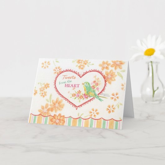 Birthday Nightingale Gevouwen Wenskaart Kaart (Kleine Plant)