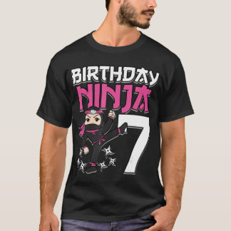 Birthday Ninja 7 Girl Pink Shinobi Threat7th B-Da T-shirt