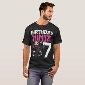 Birthday Ninja 7 Girl Pink Shinobi Threat7th B-Da T-shirt (Voorkant volledig)