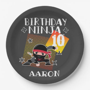 Birthday Ninja Party Theme Art Martial Lovers   Papieren Bordje