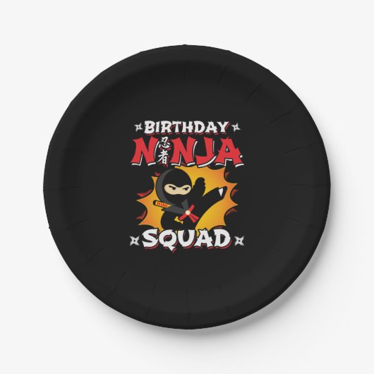 Birthday Ninja Squad Party Theme - Ninja Birthday Papieren Bordje (Voorkant)