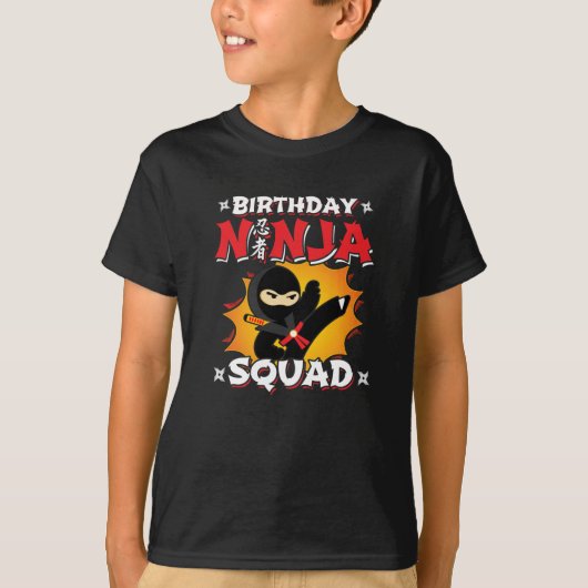 Birthday Ninja Squad Party Theme - Ninja Birthday T-shirt (Voorkant)