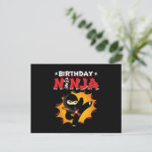 Birthday Ninja Theme Party - Birthday Ninja Design Briefkaart (Staand voorkant)
