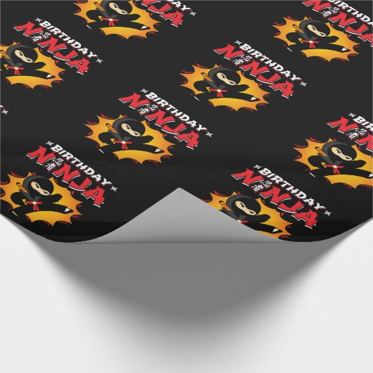 Birthday Ninja Theme Party - Birthday Ninja Design Cadeaupapier (Hoek)