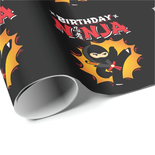 Birthday Ninja Theme Party - Birthday Ninja Design Cadeaupapier (Rol Hoek)