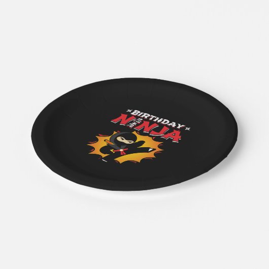 Birthday Ninja Theme Party - Birthday Ninja Design Papieren Bordje (Gekanteld)