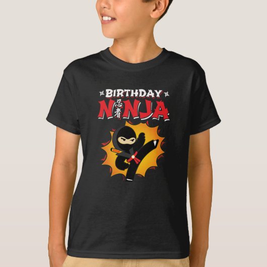 Birthday Ninja Theme Party - Birthday Ninja Design T-shirt (Voorkant)