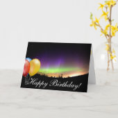 Birthday Northern Lights Winter Snow Destiny Kaart (Gele Bloem)