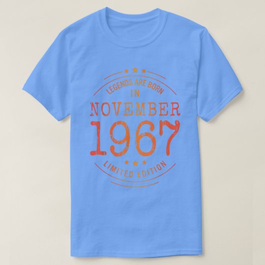Birthday November 1967 Year Limited Edition Used L T-shirt (Design voorkant)