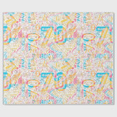 Birthday Number Word Cloud 70 B ID270 Cadeaupapier (Vlak)